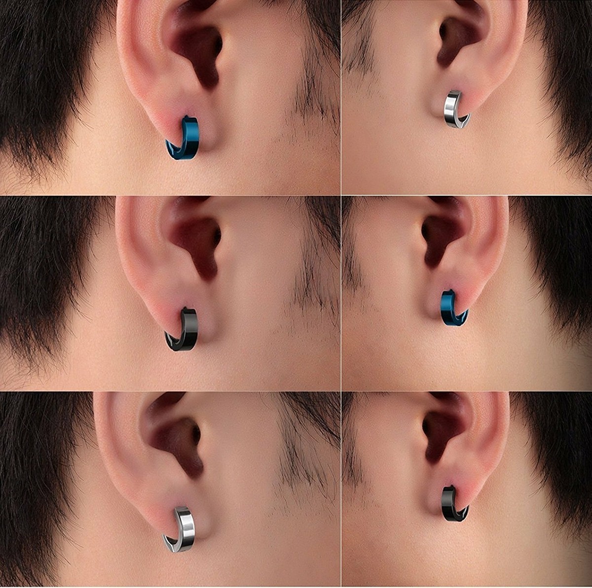 1Pair Stainless Steel Unique Small Hoop Earrings for Men Women