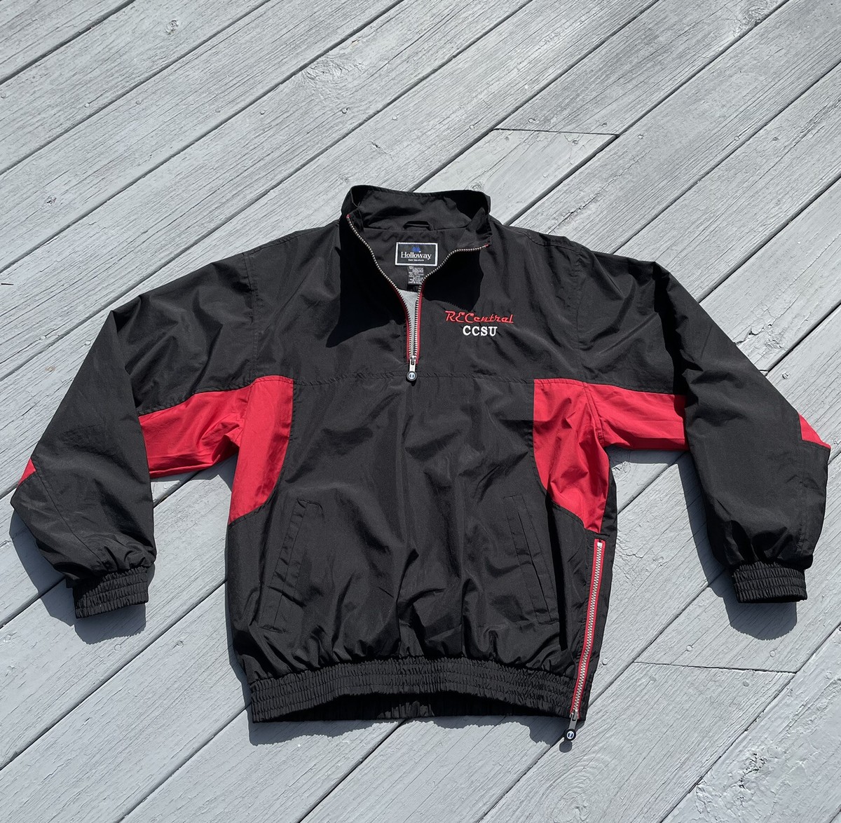 VINTAGE Y2K HOLLOWAY BLACK RED COAT JACKET WINDBREAKER LINED VINTAGE Y2K HOLLOWAY BLACK RED COAT JACKET WINDBREAKER LINED