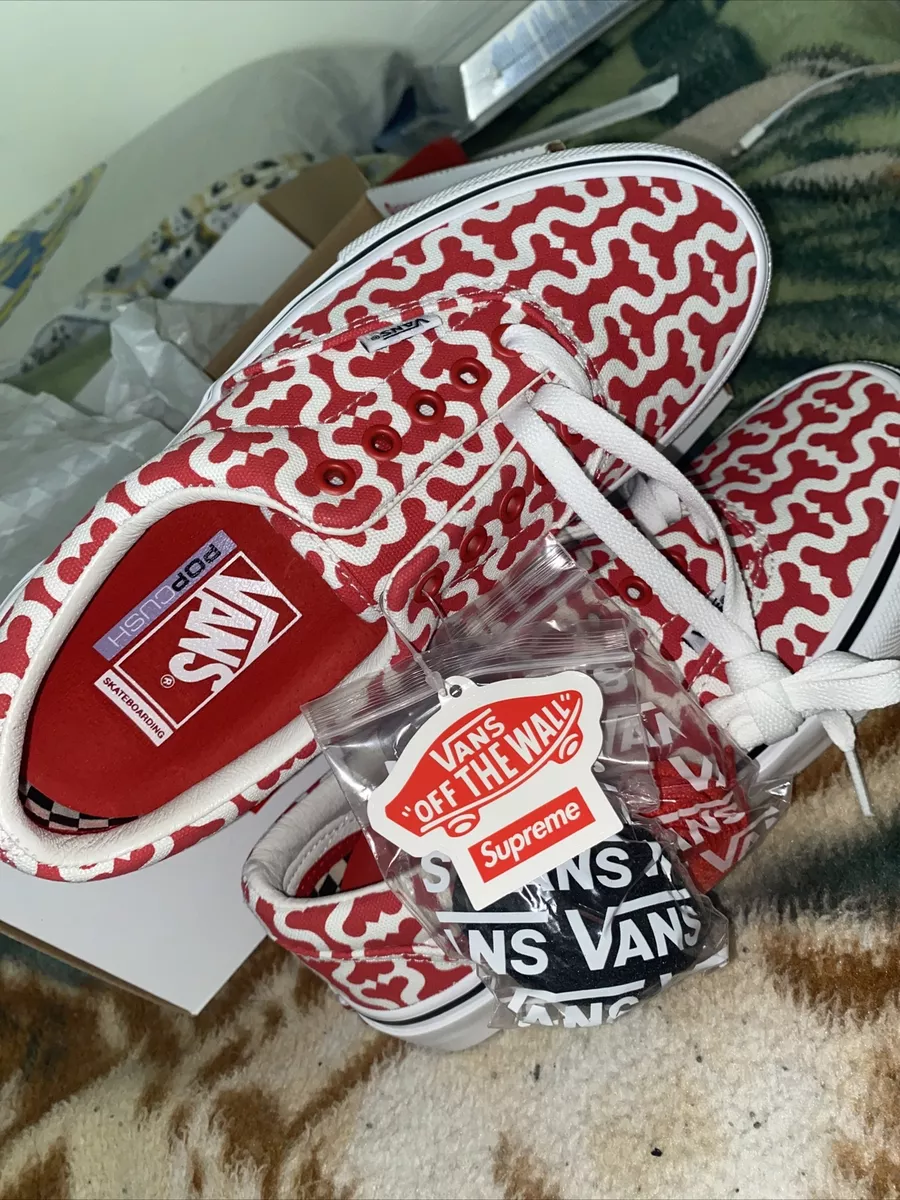 Supreme Vans Skate Era Monogram S Logo Red Size M7.5