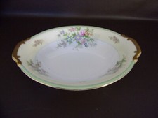 Vintage Oval Vegetable Bowl With Green Band Made In Japan