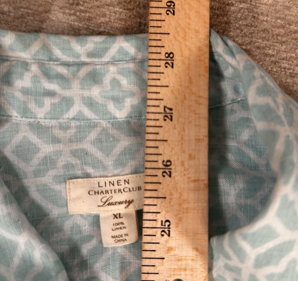 Роскошная женская рубашка Charter Club из 100% льна с длинным рукавом на пуговицах размер XL - Изображение 4 из 4