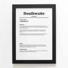 A4 PRINT - Douthwaite - Funny Humorous Family Surname Definition