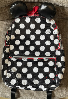 Disney Parks Minnie Mouse Reversible Sequined Mini Backpack  display picture 1