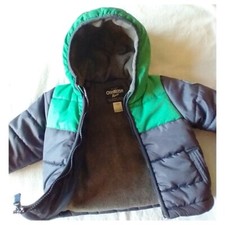 12m Oshkosh Quilted Color Block Heavyweight Puffer Coat