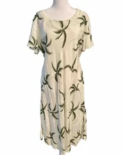 Paradise Found Dress vintage Tropical green Palms Resort Wear Beach women's XL