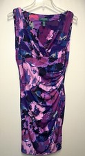 Lauren Ralph Lauren Multicolor Pink Purple Dress Size 8 excellent condition