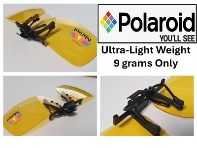 ENGINESS 100% Polarised Night Vision Glasses Lens Flip Up Driving Anti Glare - Clip On