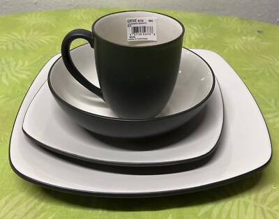 NEW Noritake Colorwave Square 4-Piece Place Setting in Graphite No Box 