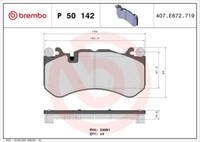 Brembo P 50 142 Bremsbelagsatz, Scheibenbremse FüR MERCEDES-BENZ