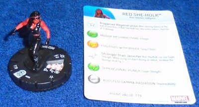 HERO CLIX - FEAR ITSELF - RED SHE HULK - COMMON FIGURE  WITH CARD 