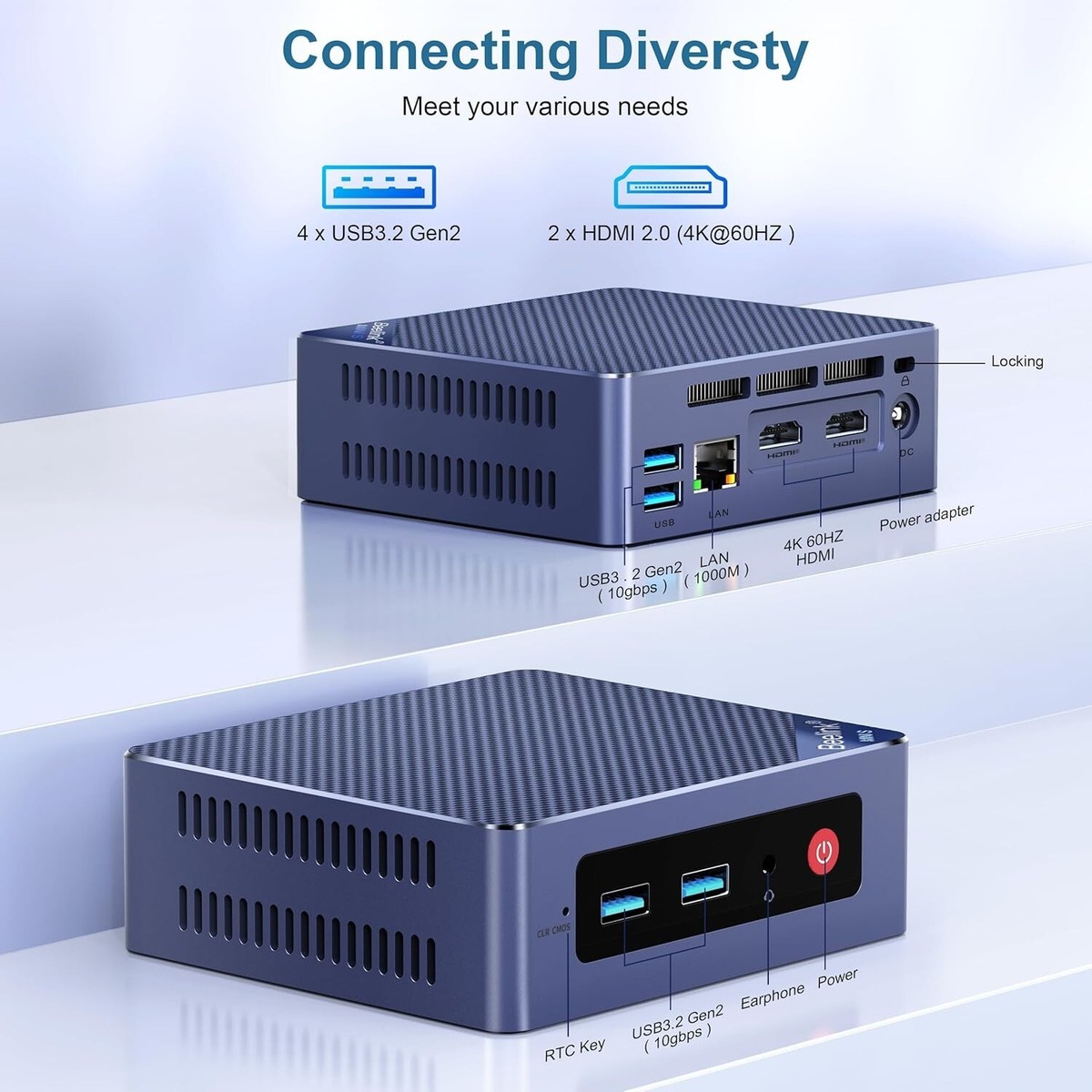 Mini PC, Mini S12 Pro Intel 12th N100Up to 3.4GHz, 16GB 500GB M.2