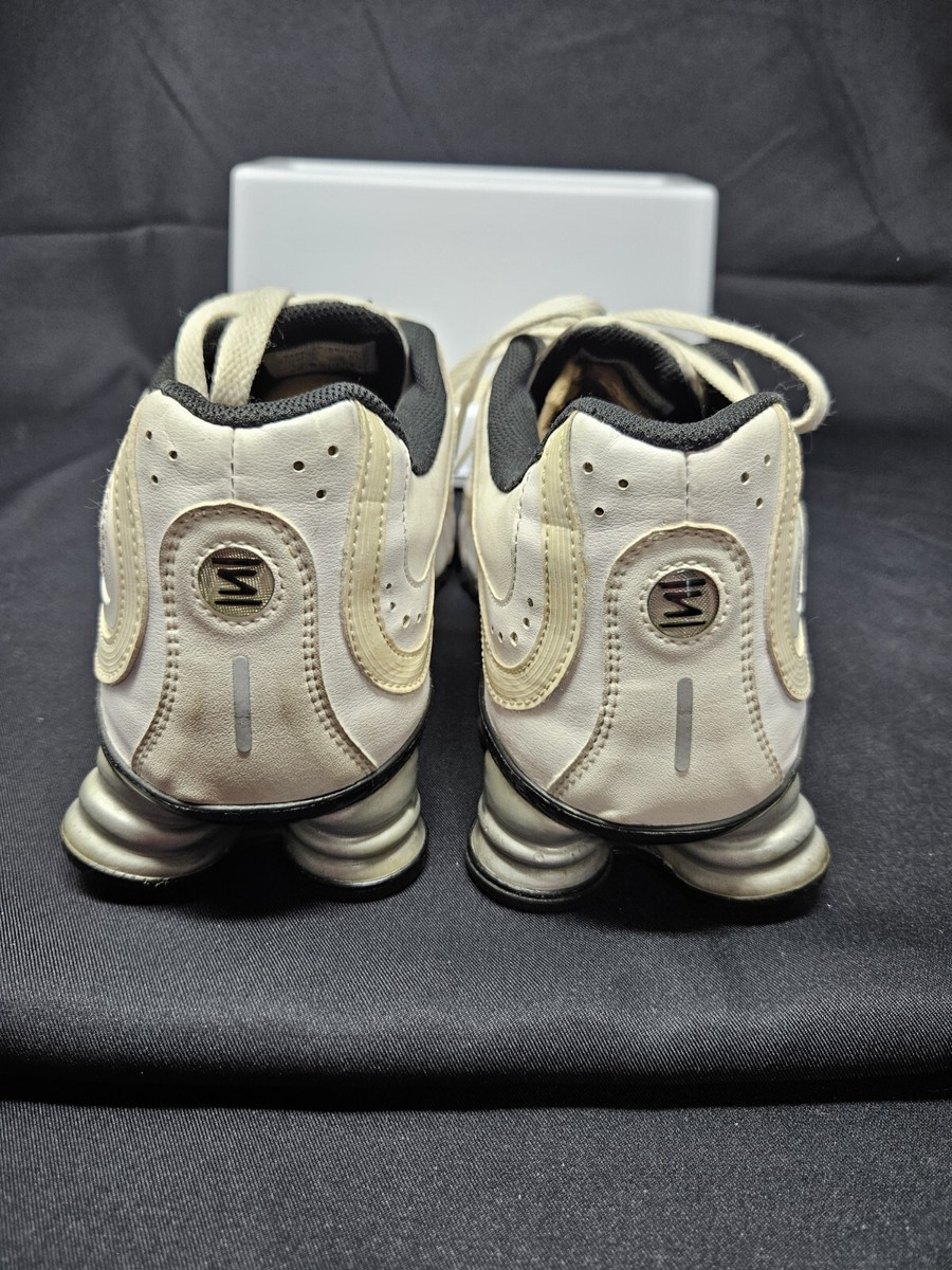 Nike Shox Mens 6.5 White Black Silver Running Shoes 375423-101 2009 Vintage 2009 Nike Shox Turbo 9 SL Men Sz 13 White Silver Black  main image 3