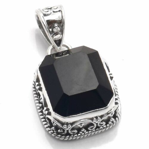 Black Onyx Solid 925 Sterling Silver Pendant Jewelry 1.04" SP-3686 - Picture 1 of 1