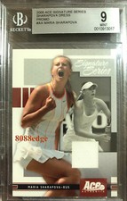 2005 ACE TENNIS DRESS PROMO CARD: MARIA SHARAPOVA - WIMBLEDON WORN SWATCH BGS 9