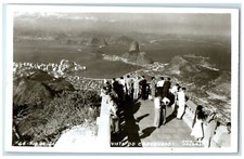 1957 View Of Rio De Janeiro Vista Do Corcovado Brazil RPPC Photo Posted Postcard