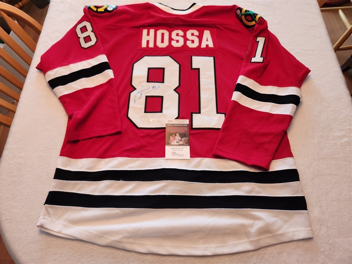 MARIAN HOSSA signed BLACKHAWKS custom jersey JSA COA SIZE XL UK