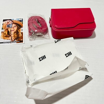 NEW MegaGear Leather Case with Strap for Select Canon PowerShot Cameras Hot Pink