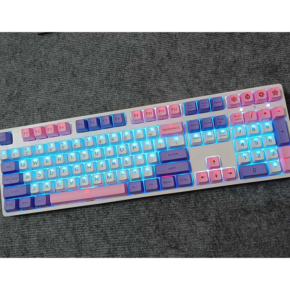 Mechanical Keyboard Sakura PBT Keycap Set 108 Keys OEM Height Design