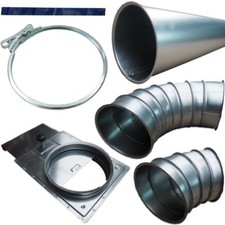 Absaugrohr Absperrschieber Spannschelle Sickenrohr Absaugteile Späneabsaugung