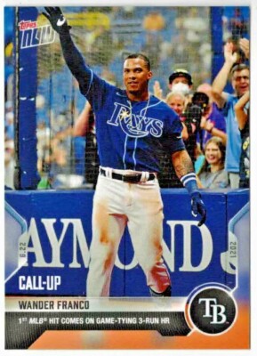 WANDER FRANCO 2021 TOPPS NOW #402 1st Career Hit 6/22 Tampa Bay Rays Call-Up RC!