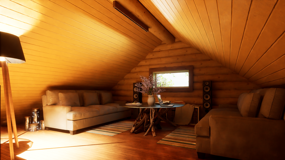 LOG CABIN HOME shell kit logs 1266 sq.ft 36' x 24' with loft and porch ...