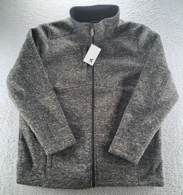 KNOSS Bonded Sweater Fleece Jacket Mens 2XL Carbon Heather Gray Outdoor Hike NWT