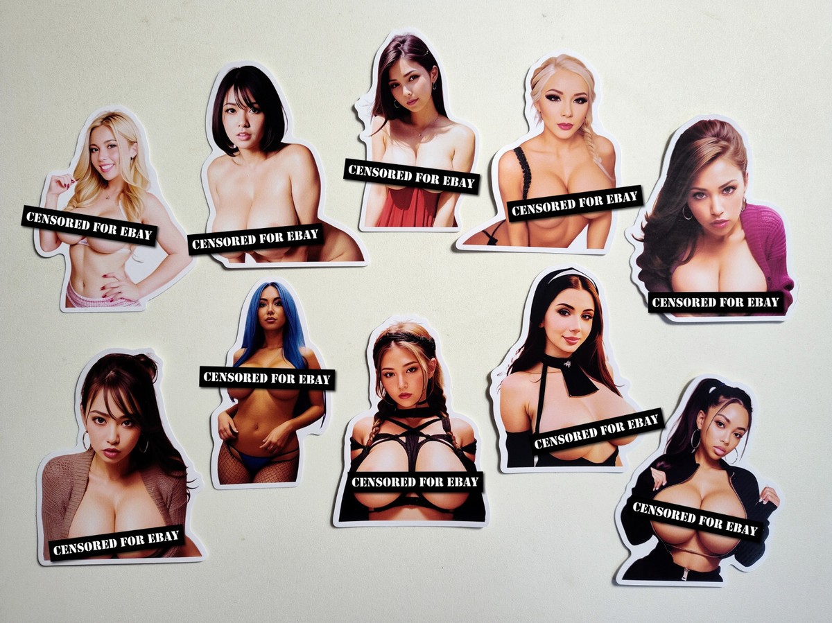 An eBay listing for nude model vinyl stickers- symbolizing the spread of AI-generated explicit content