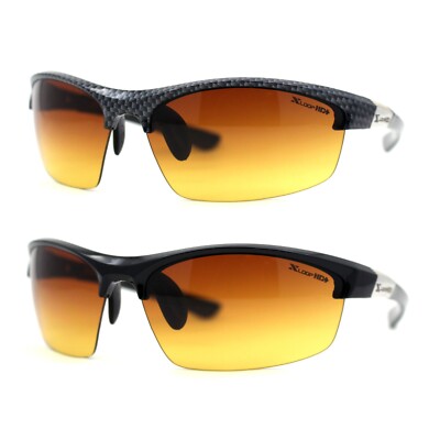 Mens Xloop Half Rim Sport HD Lens Plastic Sunglasses