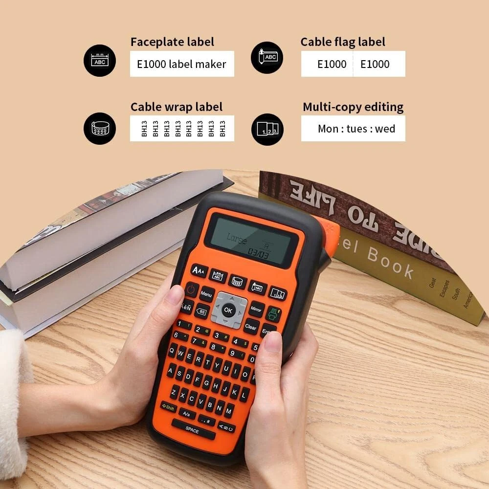 E1000 Pro Portable Label Maker Handheld P-Touch TZe-231 Labeler Machine E1000 Pro Portable Label Maker Handheld P-Touch TZe-231 Labeler Machine
