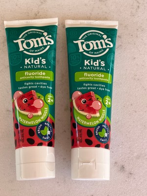 2 PACK Tom s of Maine Watermelon Wiggle Kids Toothpaste with Fluoride 5.1 Oz