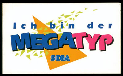 Werbe Aufkleber - Sega Mega Drive - Ich bin der Megatyp - 15x9cm - Vintage 90er