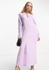 ASOS DESIGN plunge neck batwing midi dress in lilac