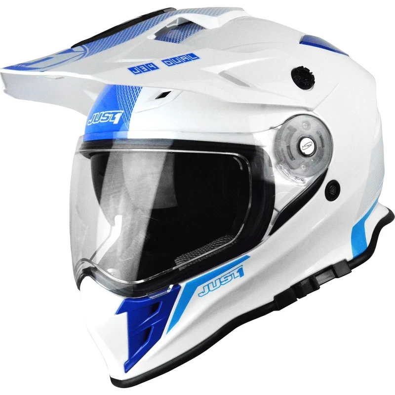 Adventure Dual Sport MX Removable Visor White Blue, photo 1 of 7