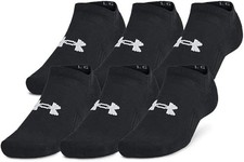 6 Pack - Under Armour Unisex-Adult Training Cotton No Show Socks. LARGE