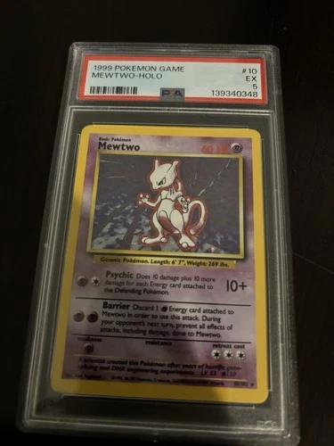 1999 Pokemon Game Mewtwo Holo 10/102 Psa 5