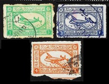 SAUDI-ARABIEN 1949: Flugzeug Mi. Nr. 29…31° (Z184)