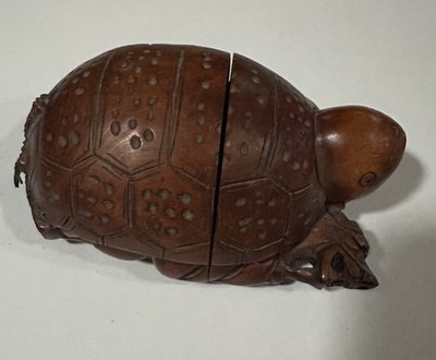 Netsuke hand carved wood animals, set of six