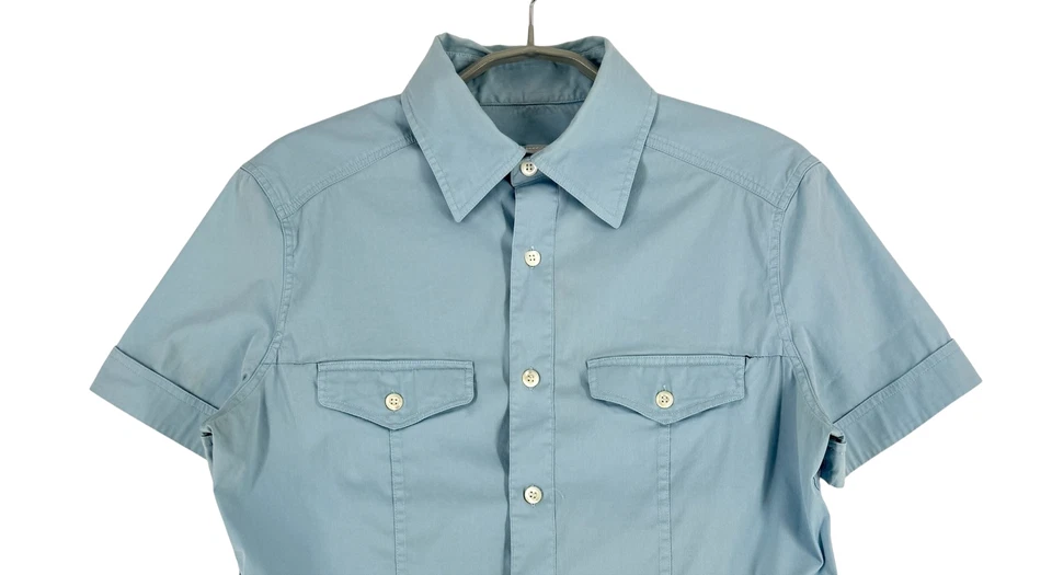 Prada Women Casual 23% Nylon 5% Rubber Blue Shirt Size 40-M - Image 3 of 4