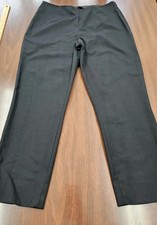 Tahari Women's Size 8 Black Stretch Office Siren Side Zip Ankle Trousers Pants