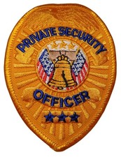 Private Security Officer Gold Iron On Patch PL-330