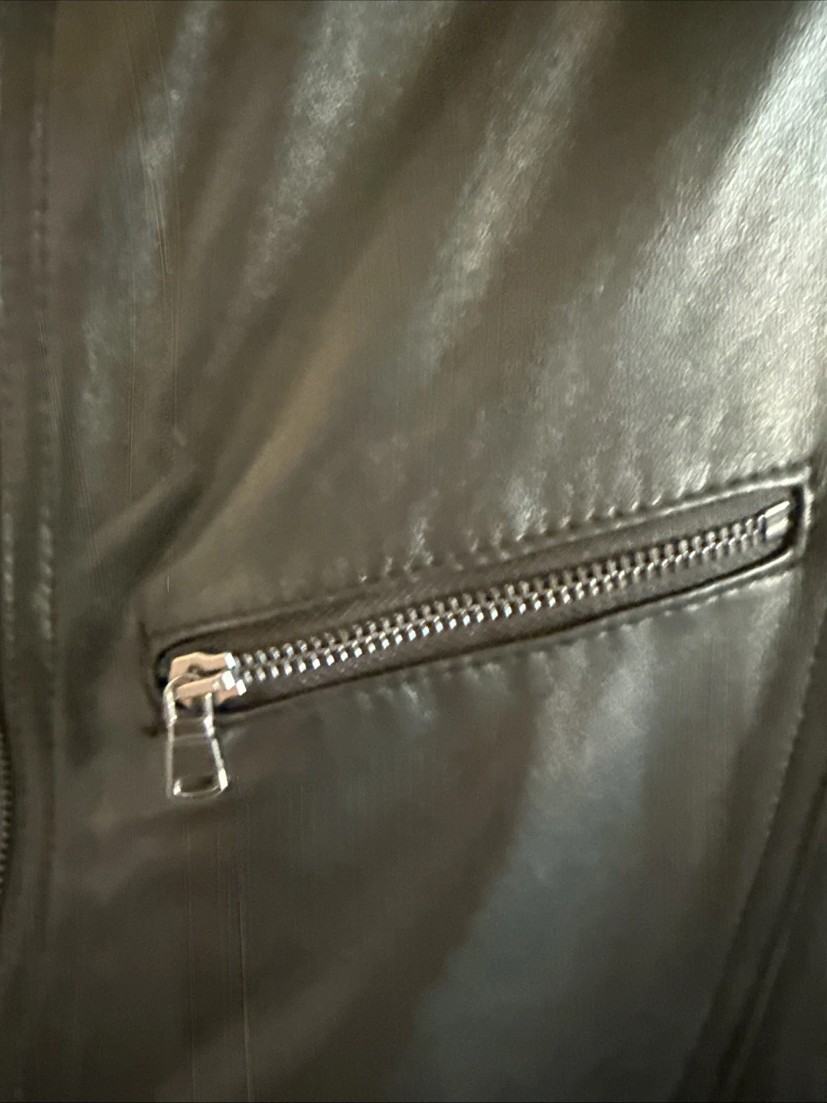 Vera Pelle Men's Genuine Leather Black Bomber Jacket Made In Italy Size 60 - product detail image 3