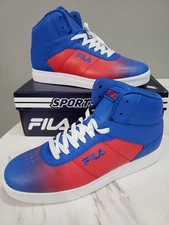 RARE FILA Impress LL Fade Men's Size 10 High Top Sneaker Blue Red Shoes Mid