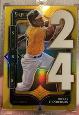 2025 Panini Select Rickey Henderson GOLD PRIZM 03/10 SP Numbers Athletics
