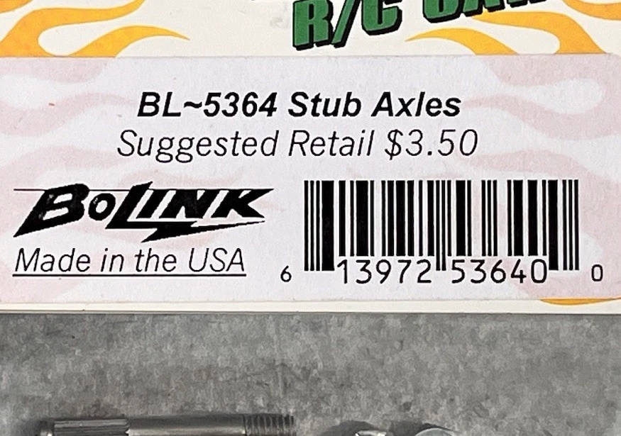 Bolink Eliminator 10 RC 1:10 Stub Axles #BL5364 FACTORY SEALED - Image 2 of 3