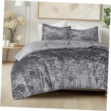 Juliette Luxe Comforter Set Velvet Lush with Soft Brushed King Grey Comforter