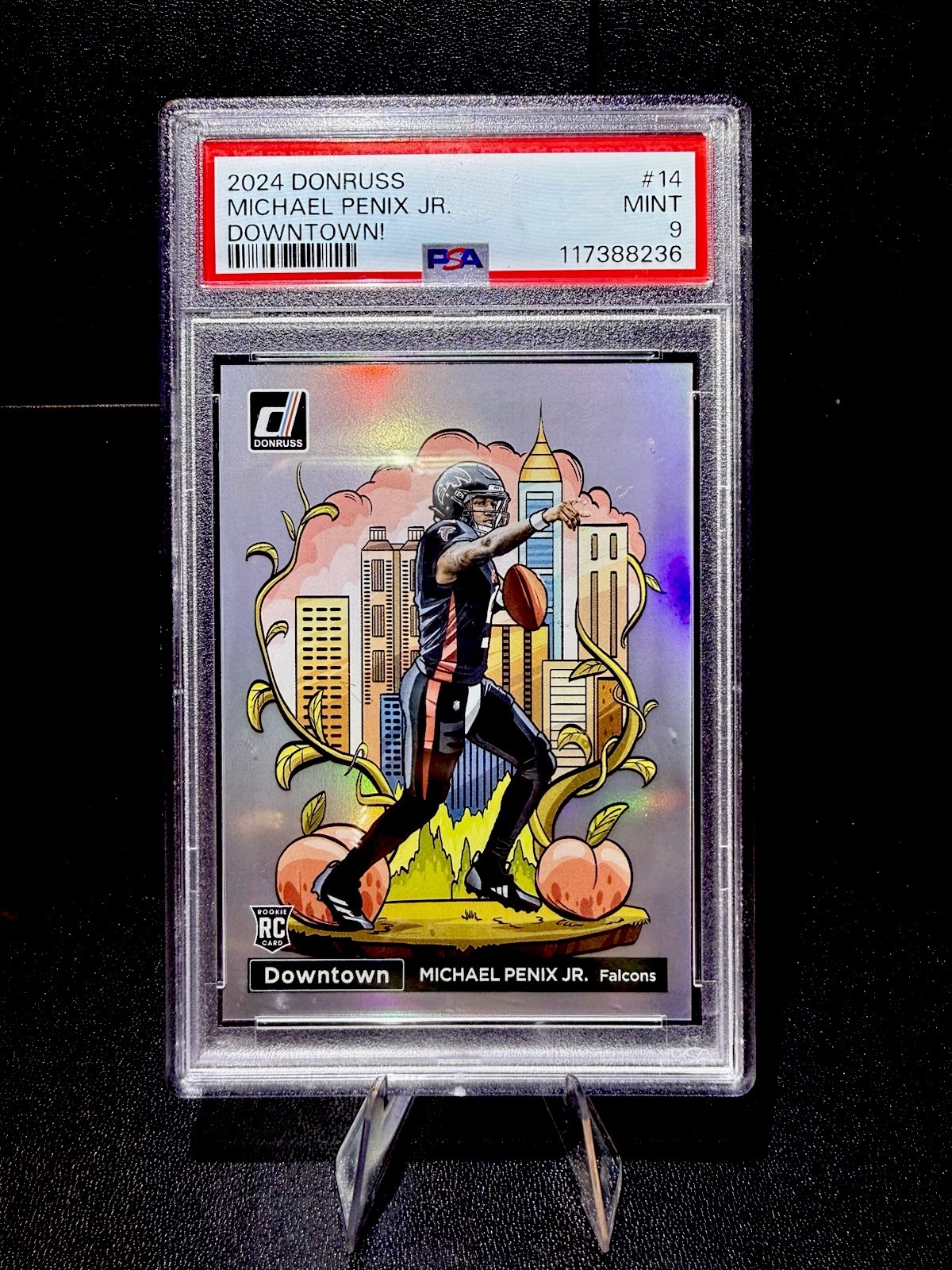 MICHAEL PENIX JR. 2024 Donruss ROOKIE DOWNTOWN (RC) #21 PSA MINT 9