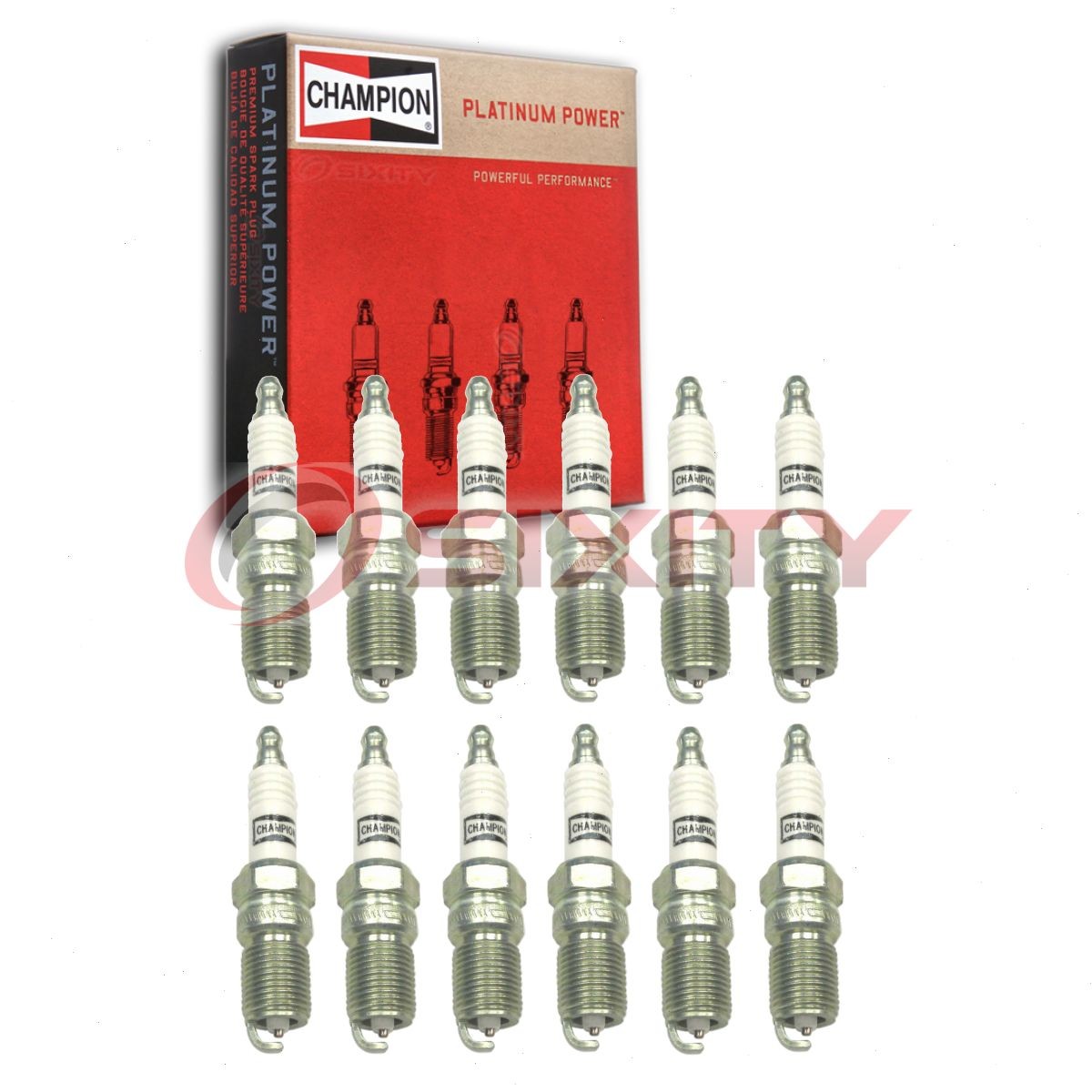 12 pc Champion Platinum Spark Plugs for 2001-2018 Aston Martin Vanquish 6.0L lo
