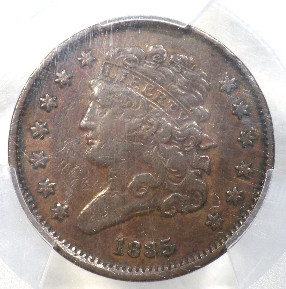 1835 Classic Head Half Cent PCGS graded VF 30 - Image 2 of 4