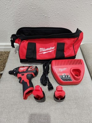 Milwaukee New M12 Cordless Screwdriver Two M12 2.0 Batteries Charger And Bag
