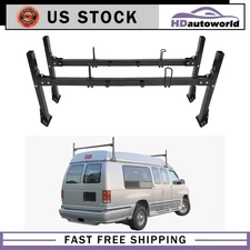 ?Universal Black van 2 Bar Ladder Roof Rack Ford Econoline crossbars Steel